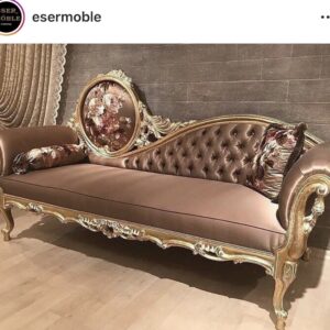 The Empress Baroque Daybed – Premium Tufted Satin & Gilded European Accent Couch