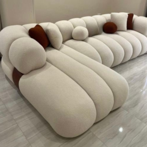 Modern Cloud Bouclé Curved Sofa – Luxury Sculptural Living Room Couch