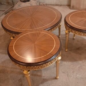 Premium 3-Piece Round Coffee and Side Table Set
