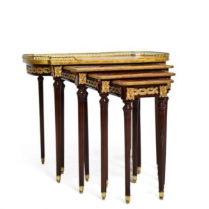Luxury Mahogany Side Tables with Gilt Bronze (Ormolu) Accents